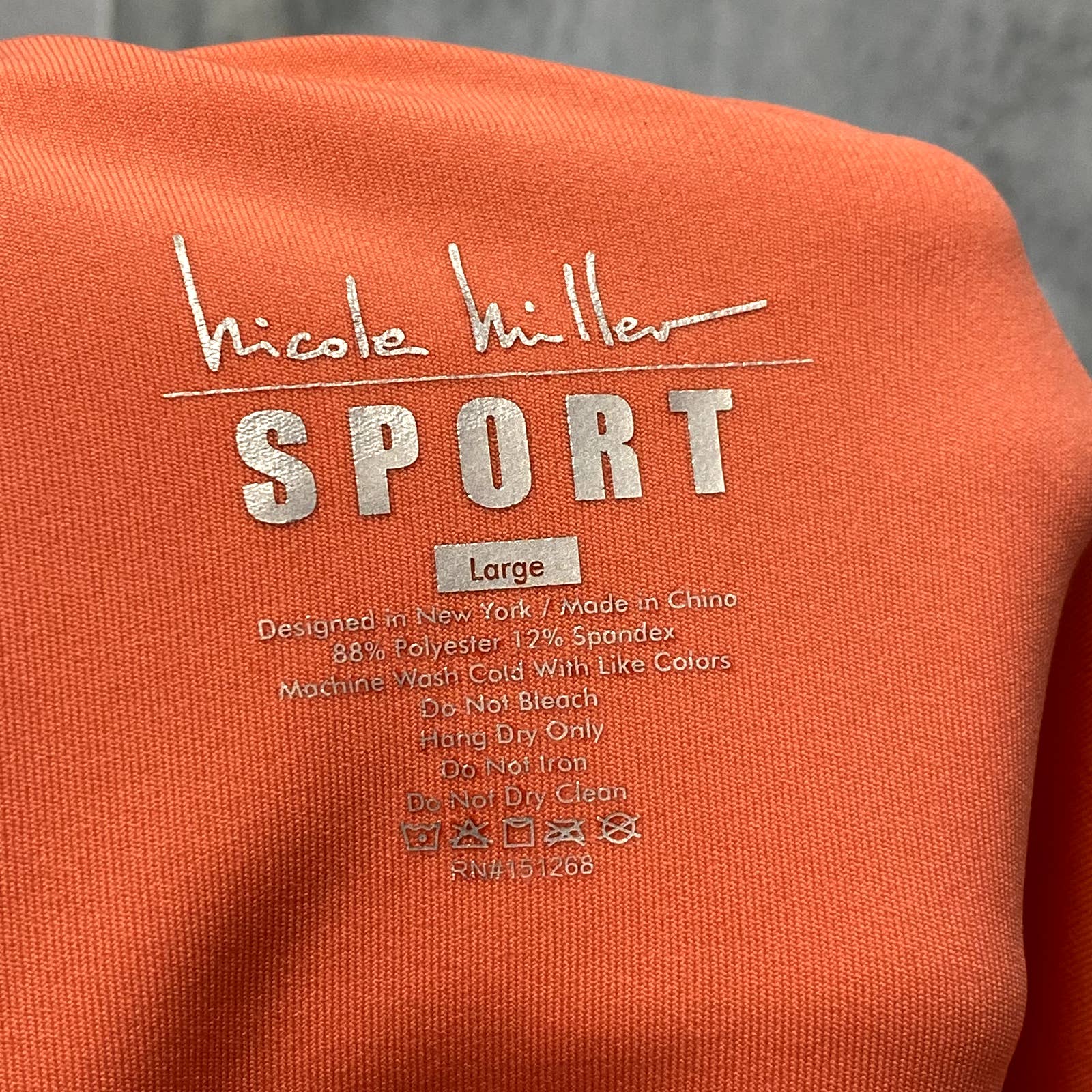 NICOLE MILLER Sport Women's Coral High-Rise Pull-On Skinny Media Pocket Leggings SZ L
