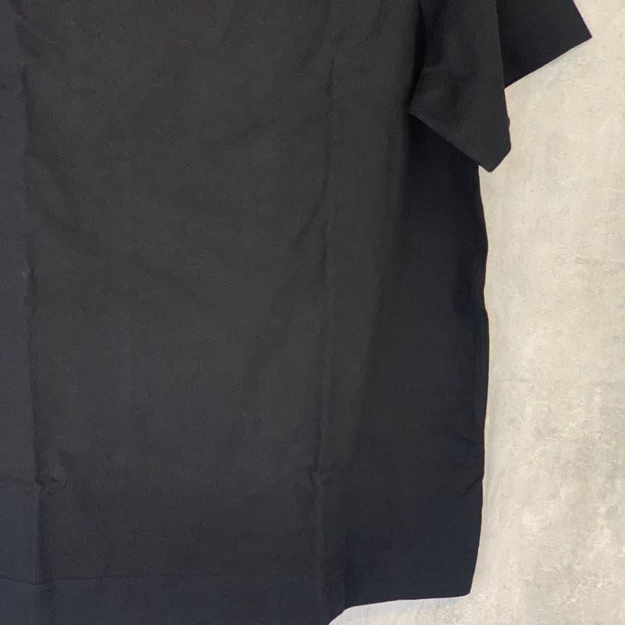 TOPSHOP Boutique Solid Black Short Sleeve Crewneck T-Shirt Top SZ 8