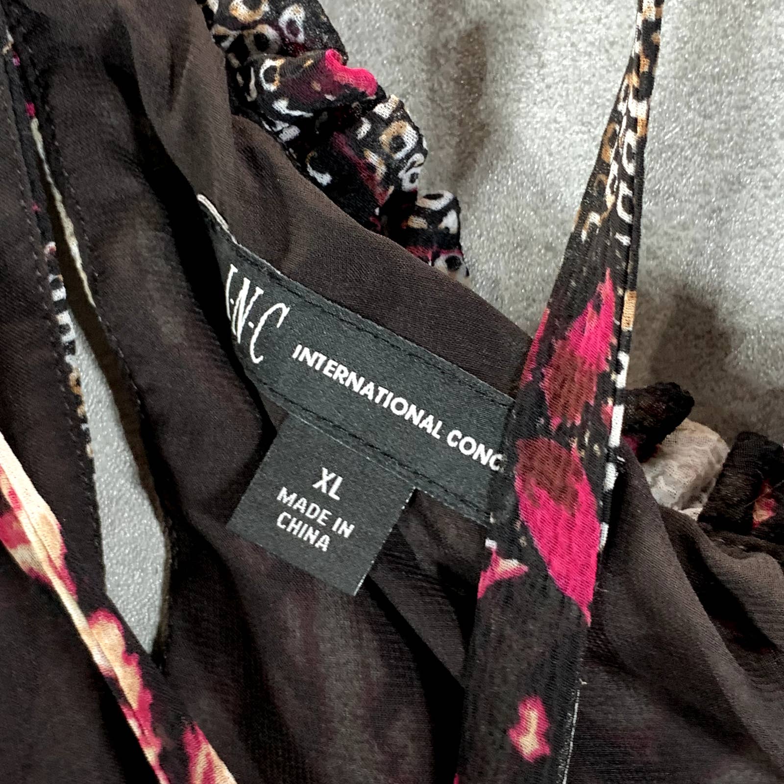 INC INTERNATIONAL Women's Nomad Mix Patchwork Print Cold-Shoulder Top SZ XL