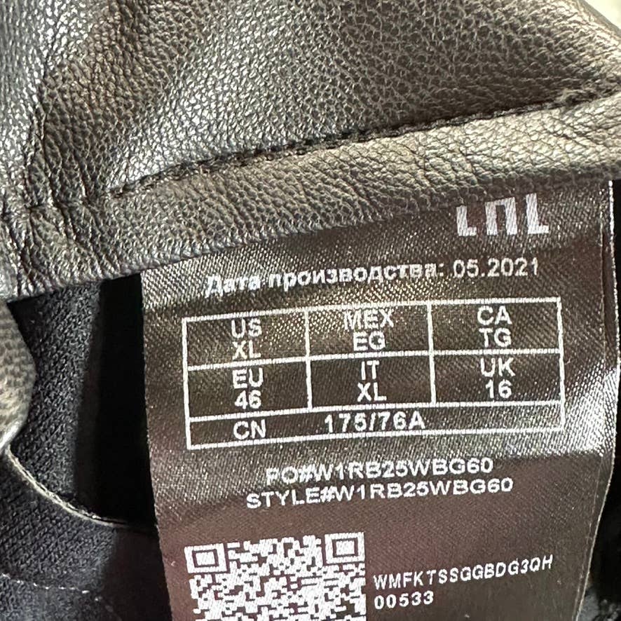 GUESS Women's Jet Black Faux-Leather Priscilla Side Zipper Pull-On Leggings SZXL