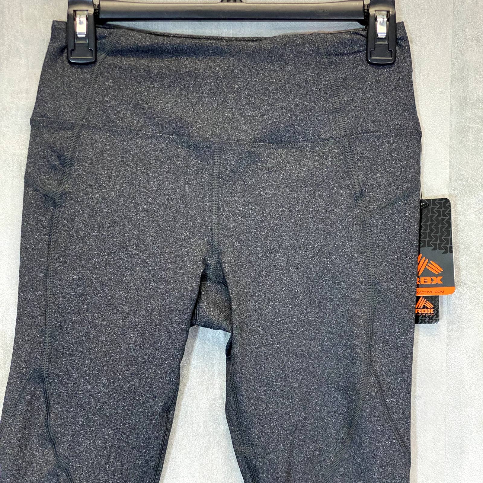 RBX Women's Charcoal High-Rise Stretch Pull-On Capri Leggings SZ S