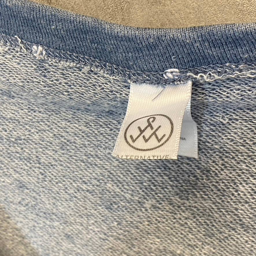 ALTERNATIVE Women's Bay Blue Pin Dot Surplice Short Sleeve Pull-On Jumpsuit SZ S