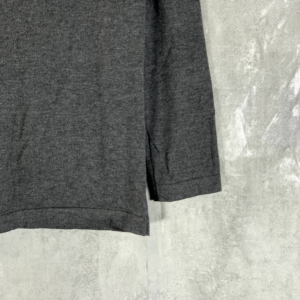 VINCE CAMUTO Women's Medium Heather Grey Crewneck Studded Shoulder Sweater SZ M