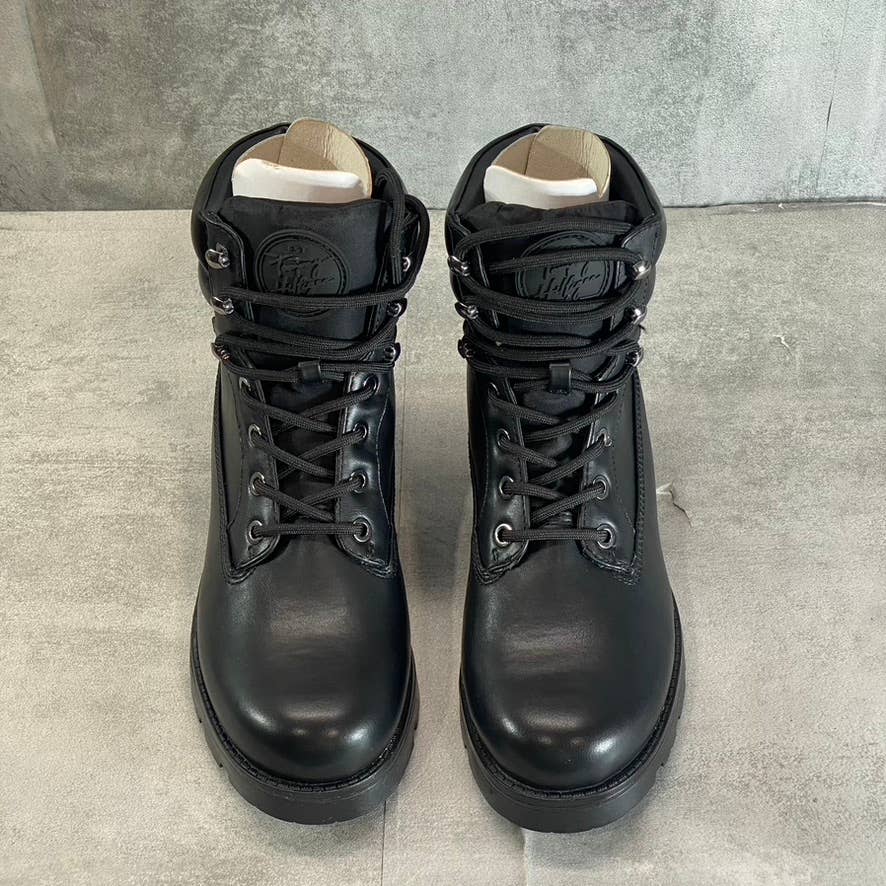 TOMMY HILFIGER Women's Black Melise Lug-Sole Combat Lace-Up Boots SZ 7