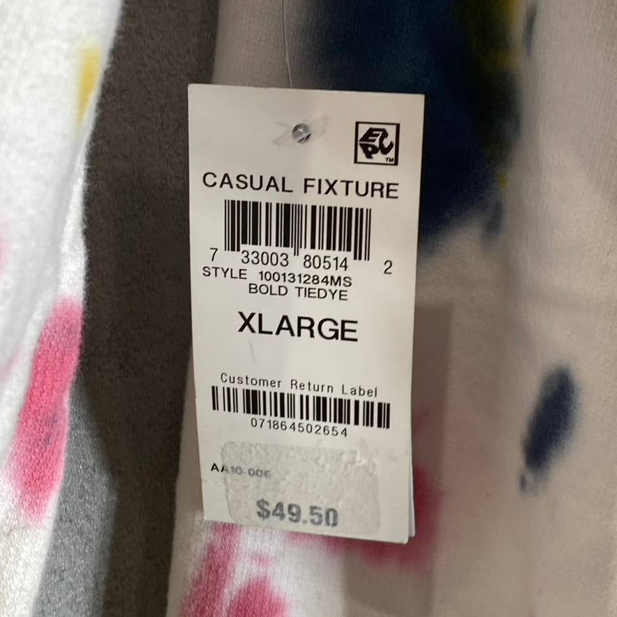 JENNI Women's White Bold Tie-Dye On Repeat Hooded Lounge Pullover SZ XL