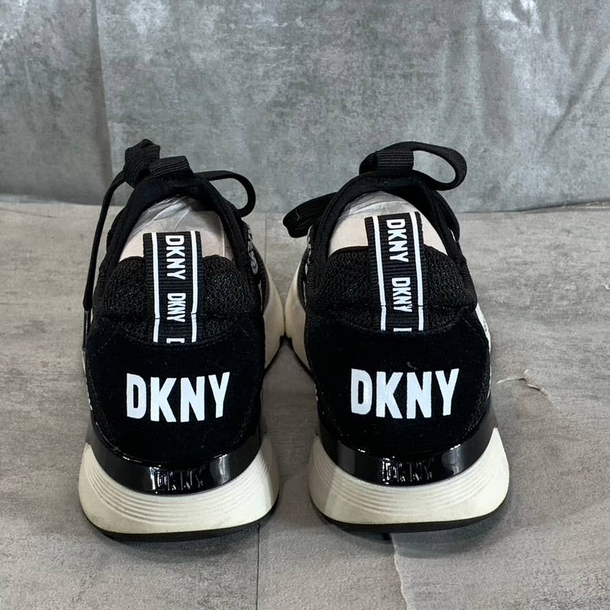 DKNY Women's Black Nash Round-Toe Lace-Up Slip-On Sneakers SZ 6