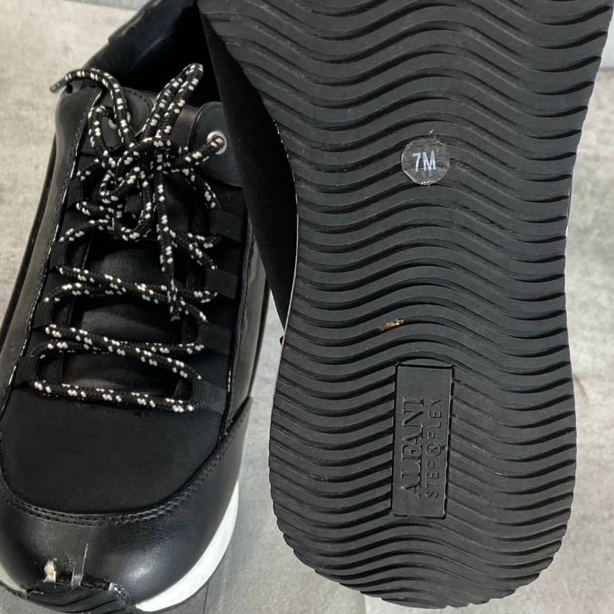 ALFANI Step N' Flex Women's Black Waldenn Lace-Up Wedge Platform Sneakers SZ 7