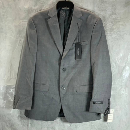 MARC NEW YORK Men's Charcoal/blue Plaid Modern-Fit Two-Button Suit Jacket SZ 38S