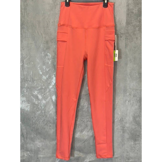 NICOLE MILLER Sport Women's Coral Pull-On Skinny Media Pocket Leggings SZ M