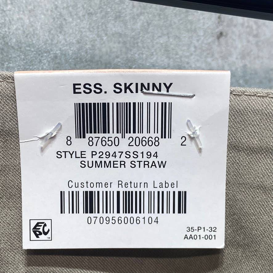 ALFANI Summer Straw Tummy Control Mid-Rise Pull-On Short Skinny Pants SZ 2S