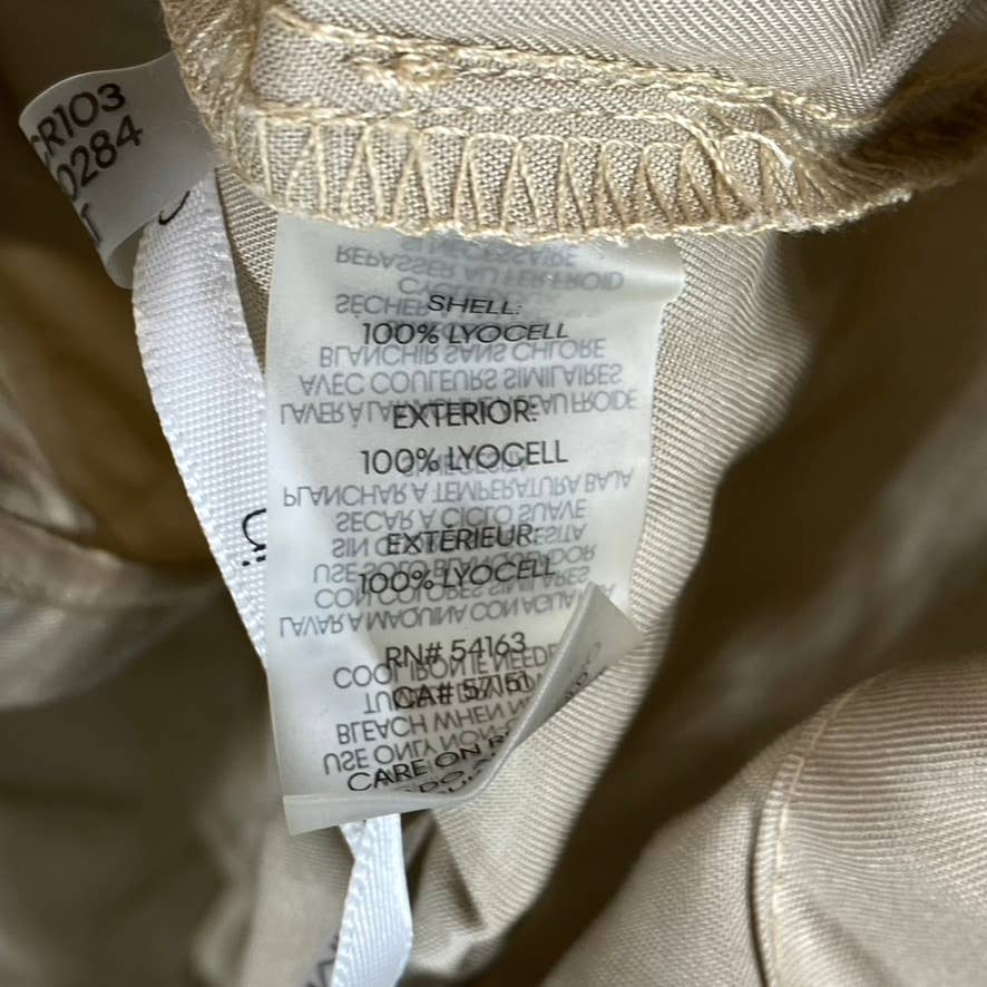 CALVIN KLEIN Women's Latte Zip-Front Drawstring Drop-Shoulder Cargo Jacket SZ S