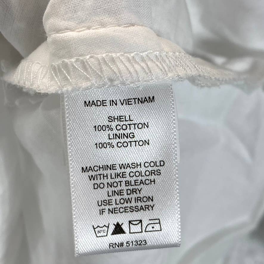 1. STATE Women's White Eyelet Wrap-Front Ruched Elbow-Sleeve Mini Dress SZ 2