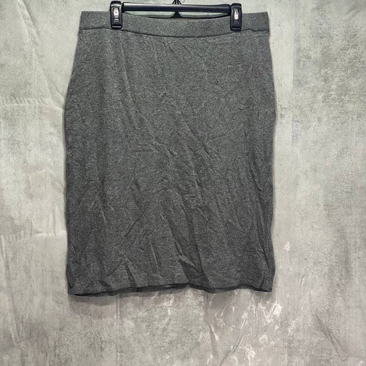 ALFANI Grey Heather Modern Luxe A-Line Pull-On Midi Skirt SZ XL