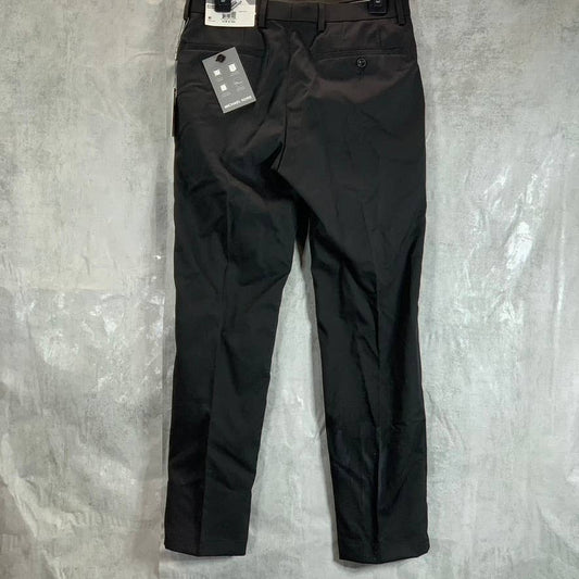 MICHAEL KORS Men's Black Solid Classic-Fit Stretch Flat Front Pants SZ 31X30