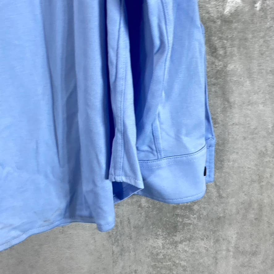 ALFANI Men's Pale Ink Blue Regular-Fit Supima Birdseye Button-Up Shirt SZ XXL