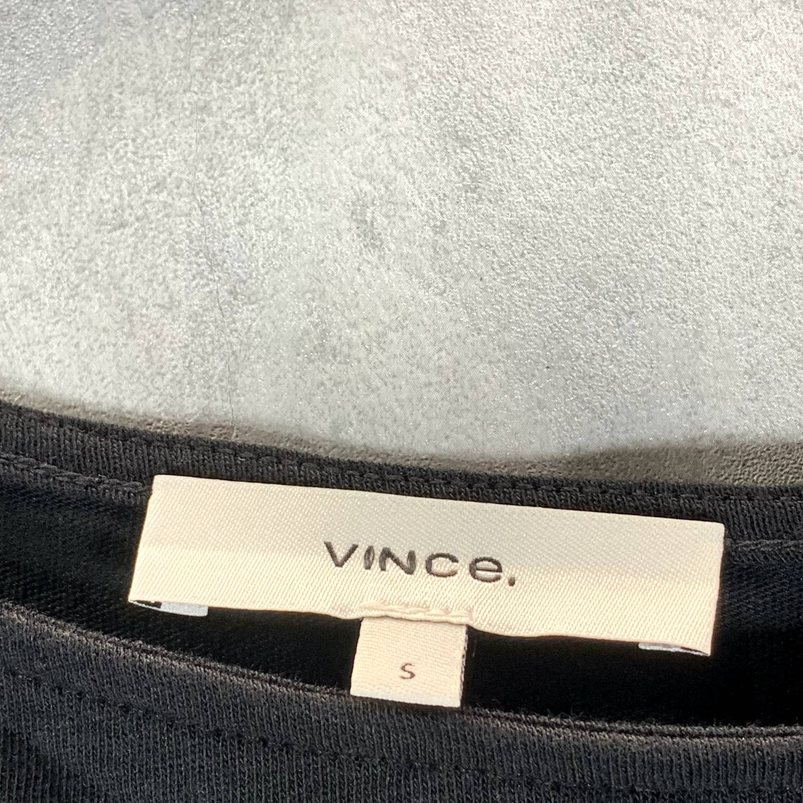 VINCE. Women's Solid Black Boatneck Cotton-Linen Long-Sleeve Top SZ S