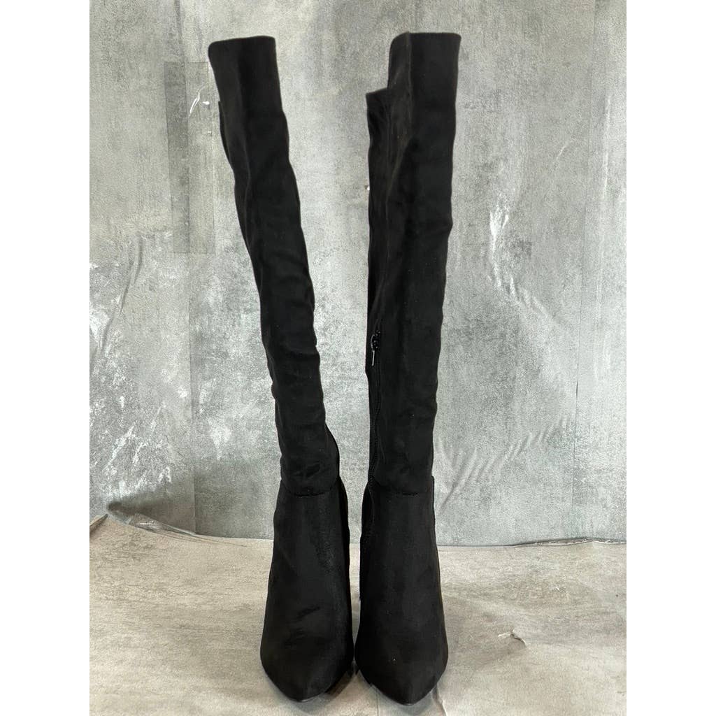 JOURNEE COLLECTION Women's Wide-Calf Black Dominga Almond-Toe Tall Boots SZ 6WC