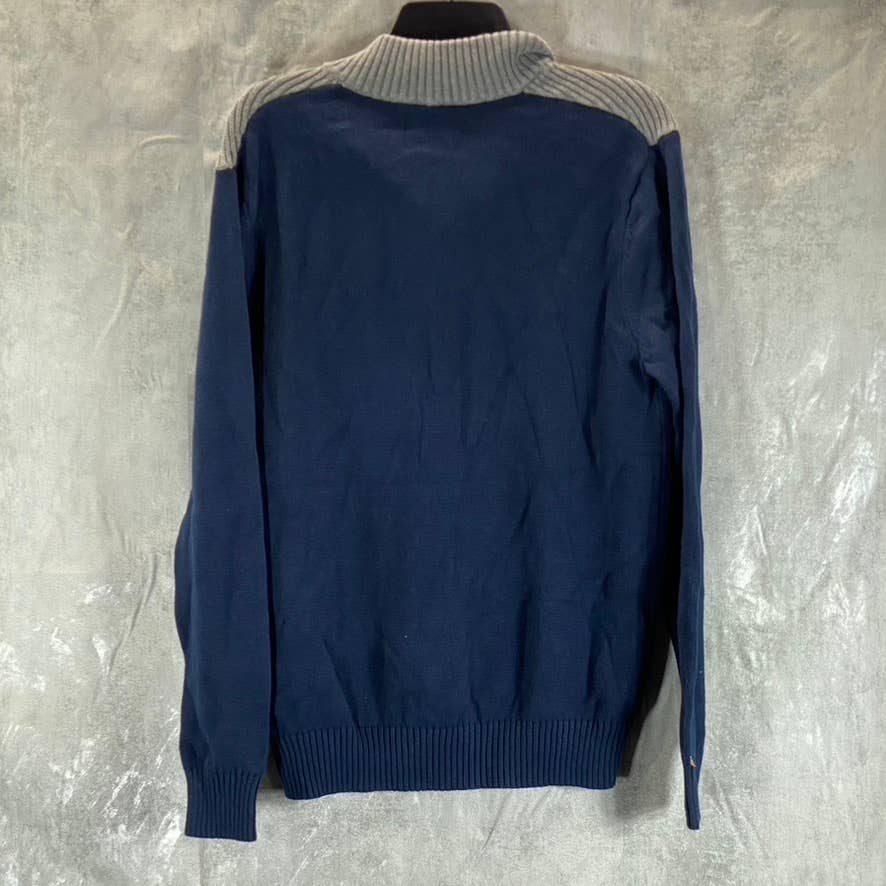 INC INTERNATIONAL CONCEPTS Men's Dark Navy Colorblock Mock-Neck Sweater SZ L