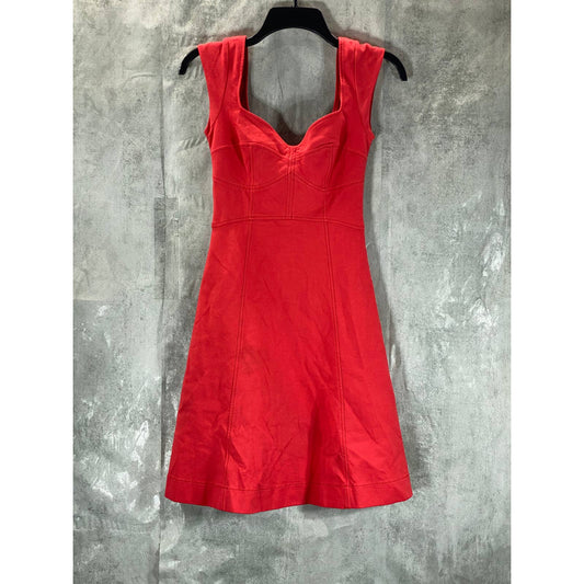 FRENCH CONNECTION Women's Scarlet V-Neck Cap-Sleeve Mini Dress SZ 0