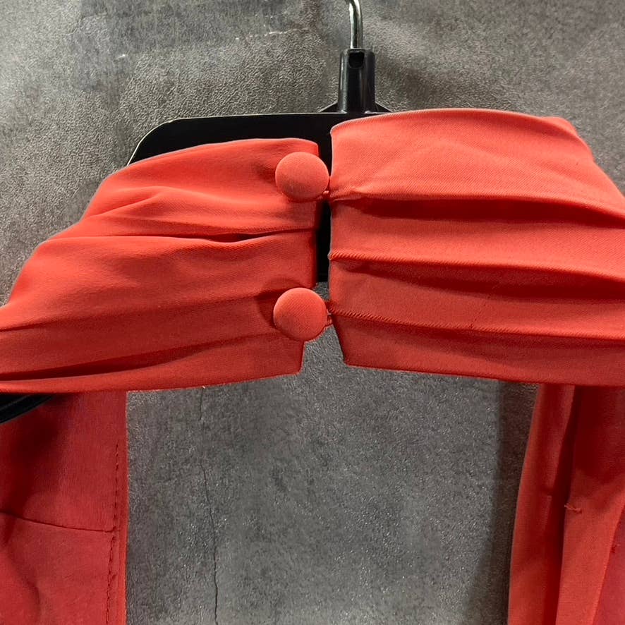 AIDAN By AIDAN MATTOX Women's Sunkist Coral Cross Front Halter Midi Dress SZ 8