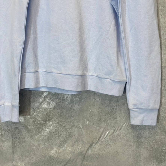 MELROSE AND MARKET Blue Heather Puff Shoulder Crop Pullover Sweatshirt SZ XS
