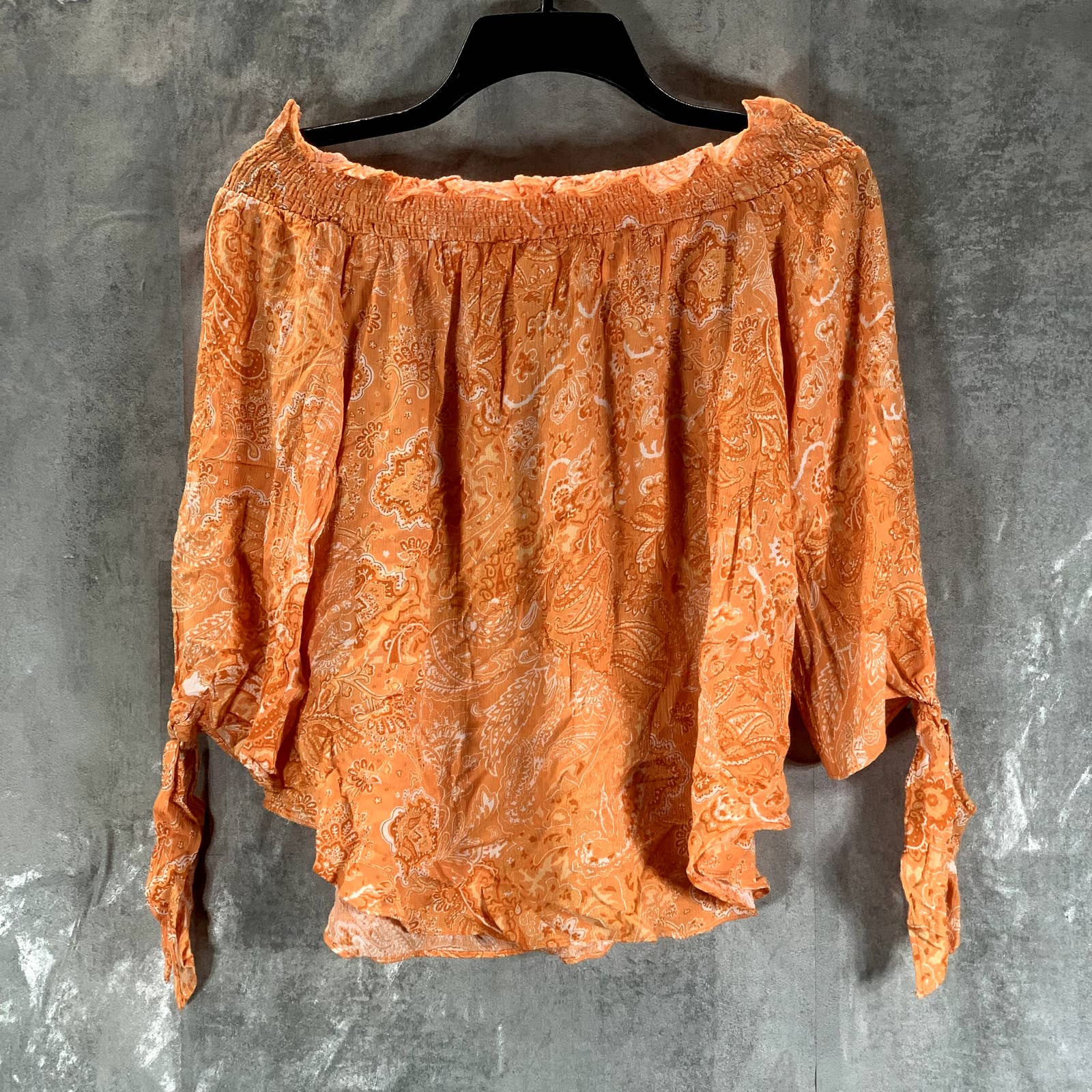 MICHAEL MICHAEL KORS Women's Petite Nectarine Paisley Off-The-Shoulder Top SZP/M