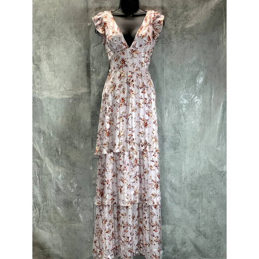 RACHEL RACHEL ROY Women's Ivory Floral Elaine Tiered V-Neck Maxi Dress SZ 2