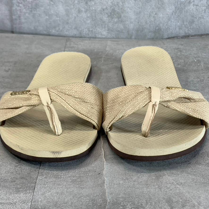 HAVAIANAS Women's Beige You St. Tropez Shine Thong Sandals SZ 9-10