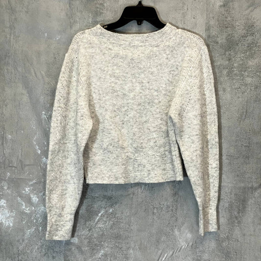 TOPSHOP Women's Gray Boat Neck Long Sleeve Ribbed Knit Pullover Sweater SZ 4-6