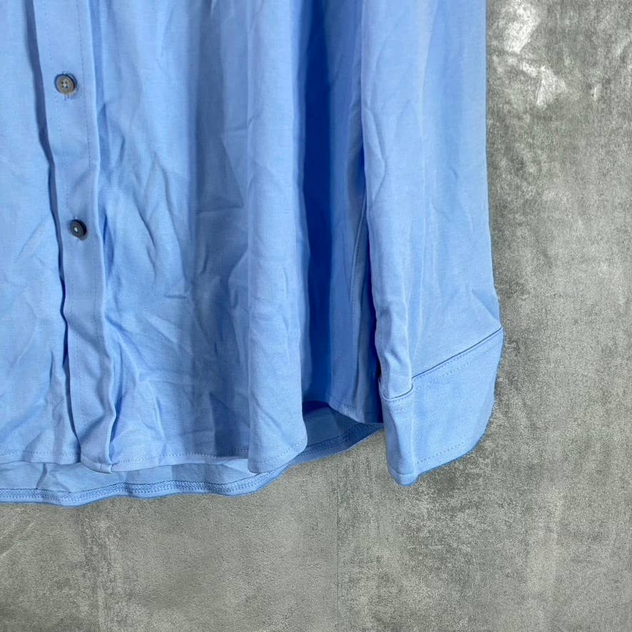 ALFANI Men's Pale Ink Blue Regular-Fit Supima Birdseye Button-Up Shirt SZ XXL