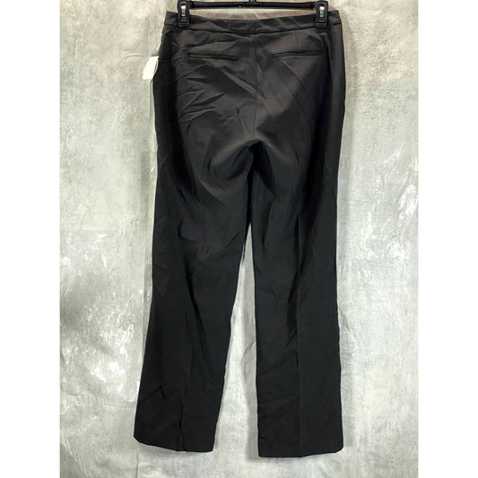 KASPER Women's Black Tab-Waist Mid-Rise Modern Straight-Leg Dress Pants SZ 6