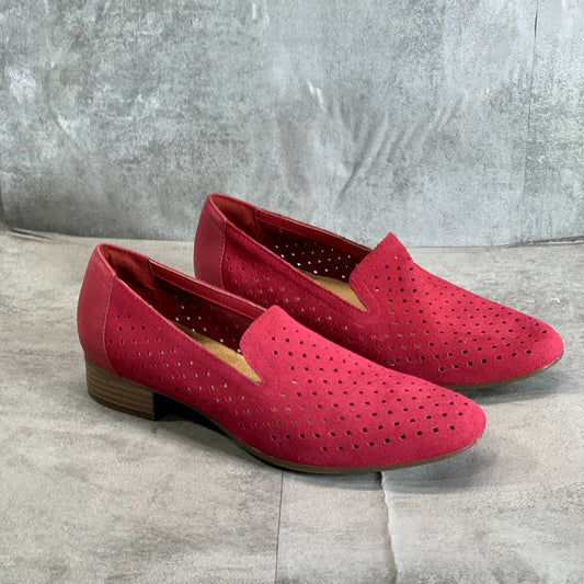 CLARKS COLLECTION Women's Fuchsia Suede Juliet Hayes Perforated Loafers SZ 8