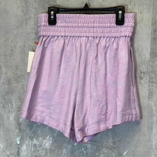 OPEN EDIT Women's Purple Bloom Smocked Drawstring Waist Pull-On Shorts SZ XS