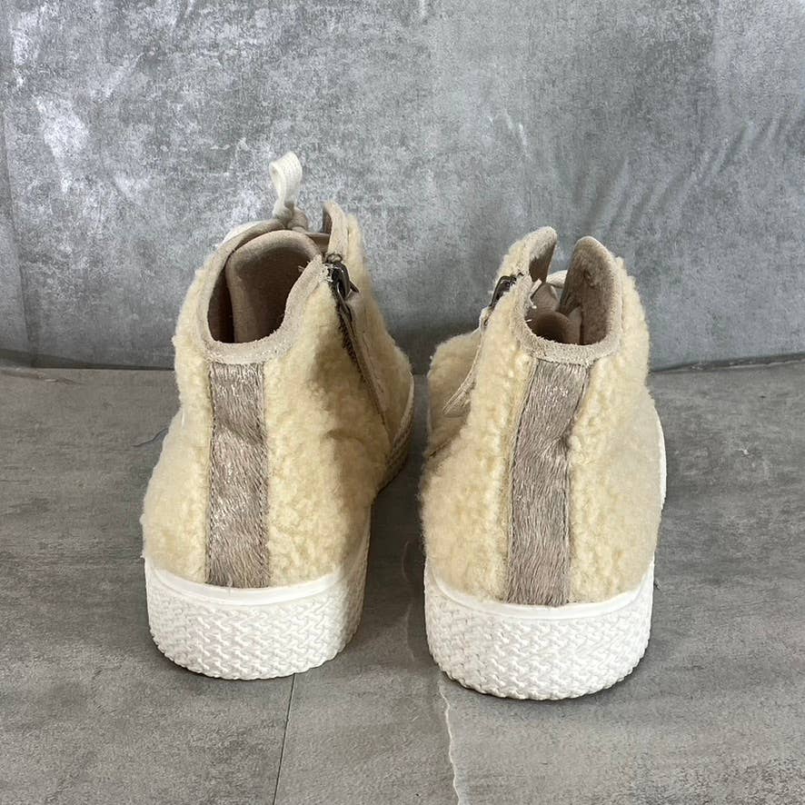 DOLCE VITA Women's Cream Multi Veola Plush Lifestyle Lace-Up Casual Sneaker SZ11