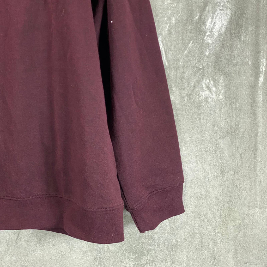 ALFANI Men's Port Heather Baseball Ottoman Quarter-Zip Stretch Sweatshirt SZ L