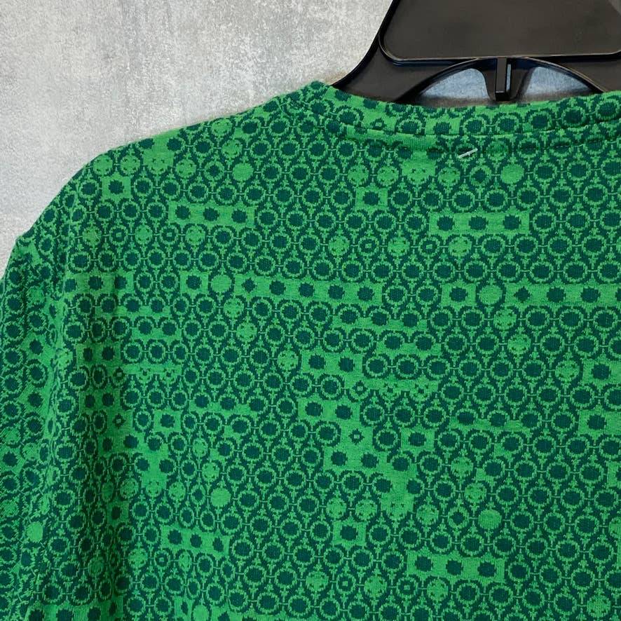 INC INTERNATIONAL CONCEPTS Women's Green Printed V-Neck Short Sleeve Top SZ XL