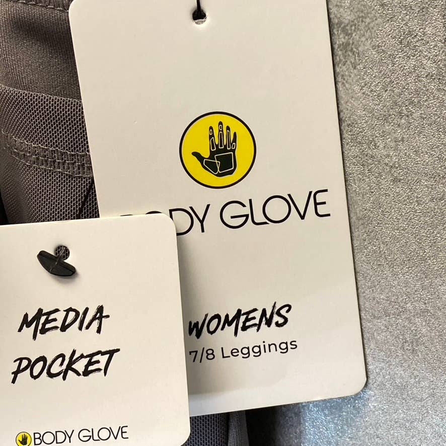 BODY GLOVE Women's Grey Media Pocket Pull-On Athletic 7/8 Leggings SZ M