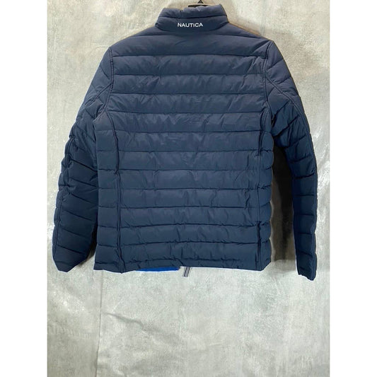 NAUTICA Men's Navy-Blue Reversible Mid-Weight Stretch Puffer Jacket SZ N/A