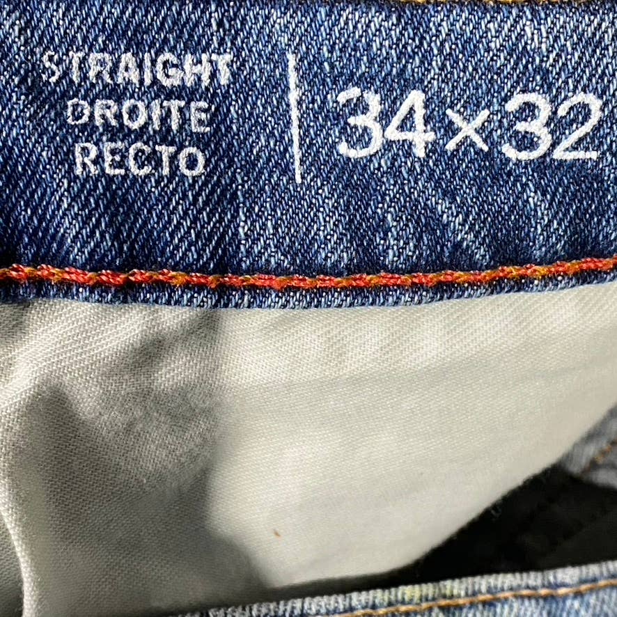 TOMMY JEANS Men's Light Wash Straight-Fit Stretch Jeans SZ 34X32