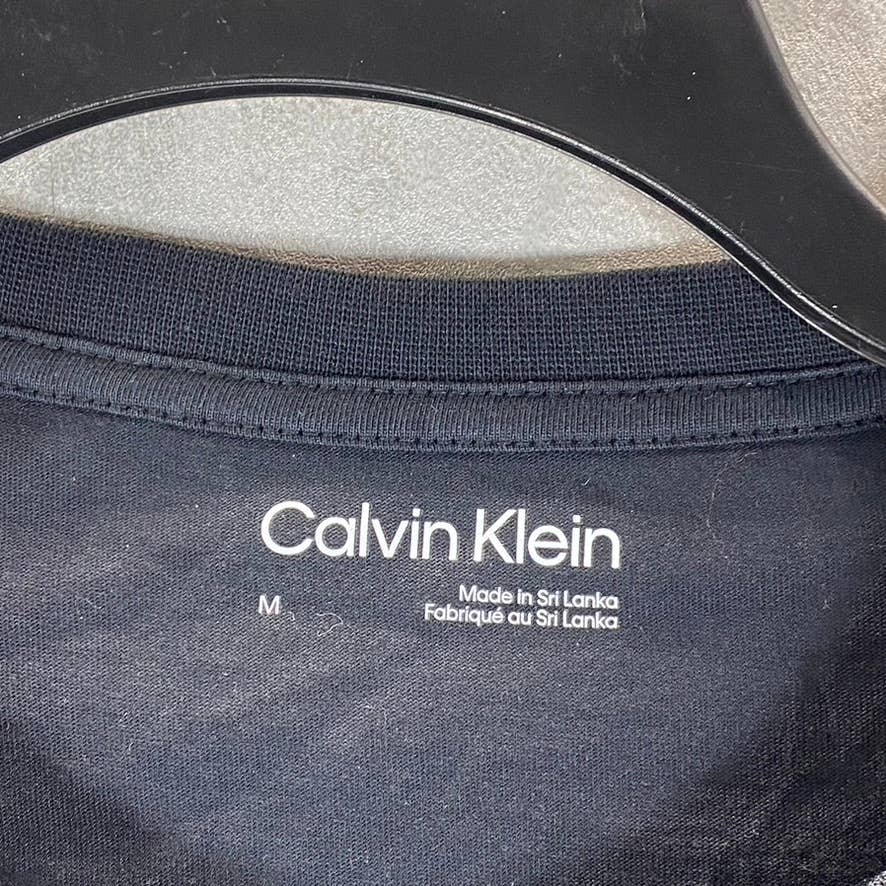CALVIN KLEIN Men's Black Beauty Monogram Logo Graphic Crewneck T-Shirt SZ M