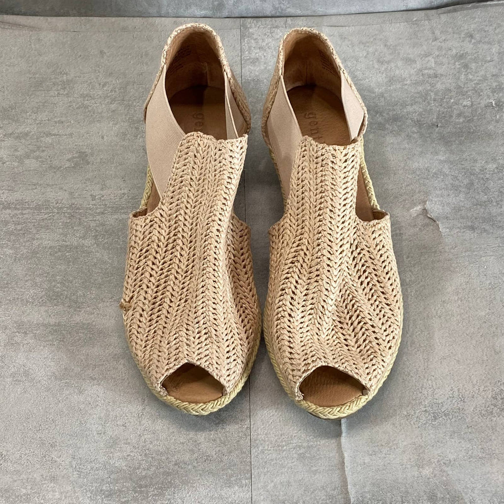 GENTLE SOULS By Kenneth Cole Women's Natural Noa Elastic Slip-On Sandals SZ 8.5