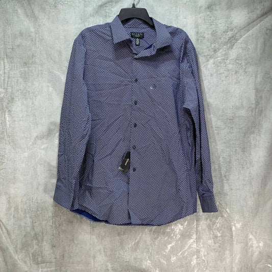 ALFANI Blue Slim-Fit Performance Stretch Long Sleeve Dress Shirt SZ XL