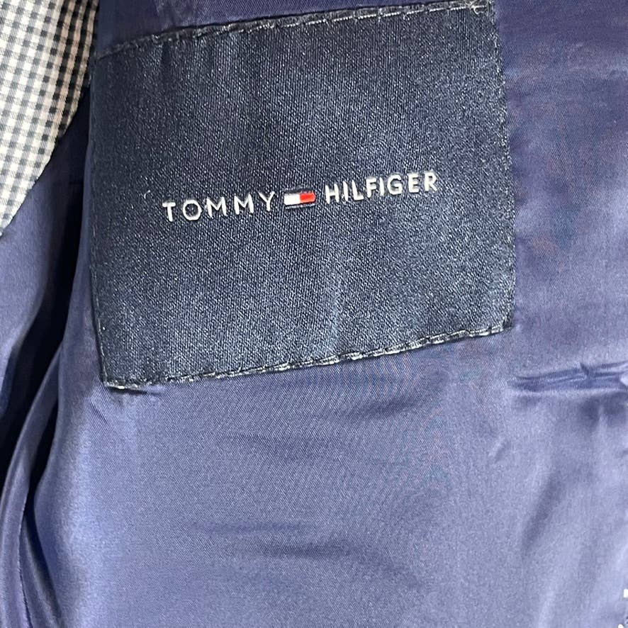 TOMMY HILFIGER Men's Navy Solid Long Th-Flex Modern-Fit Two-Button Jacket SZ 40L