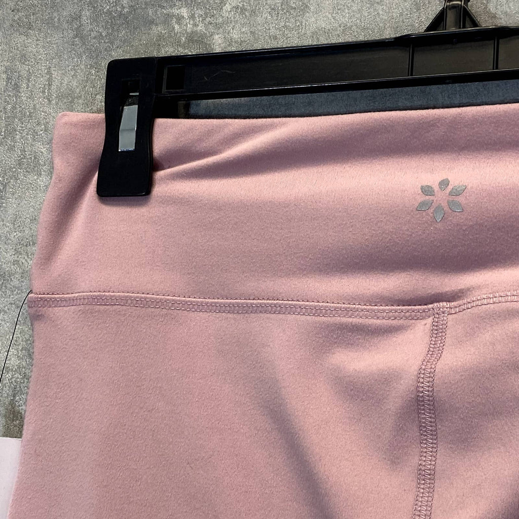 NINE WEST Women's Mauve Shadow Side Zip Stretch Active Pull-On Crop Leggings SZ M