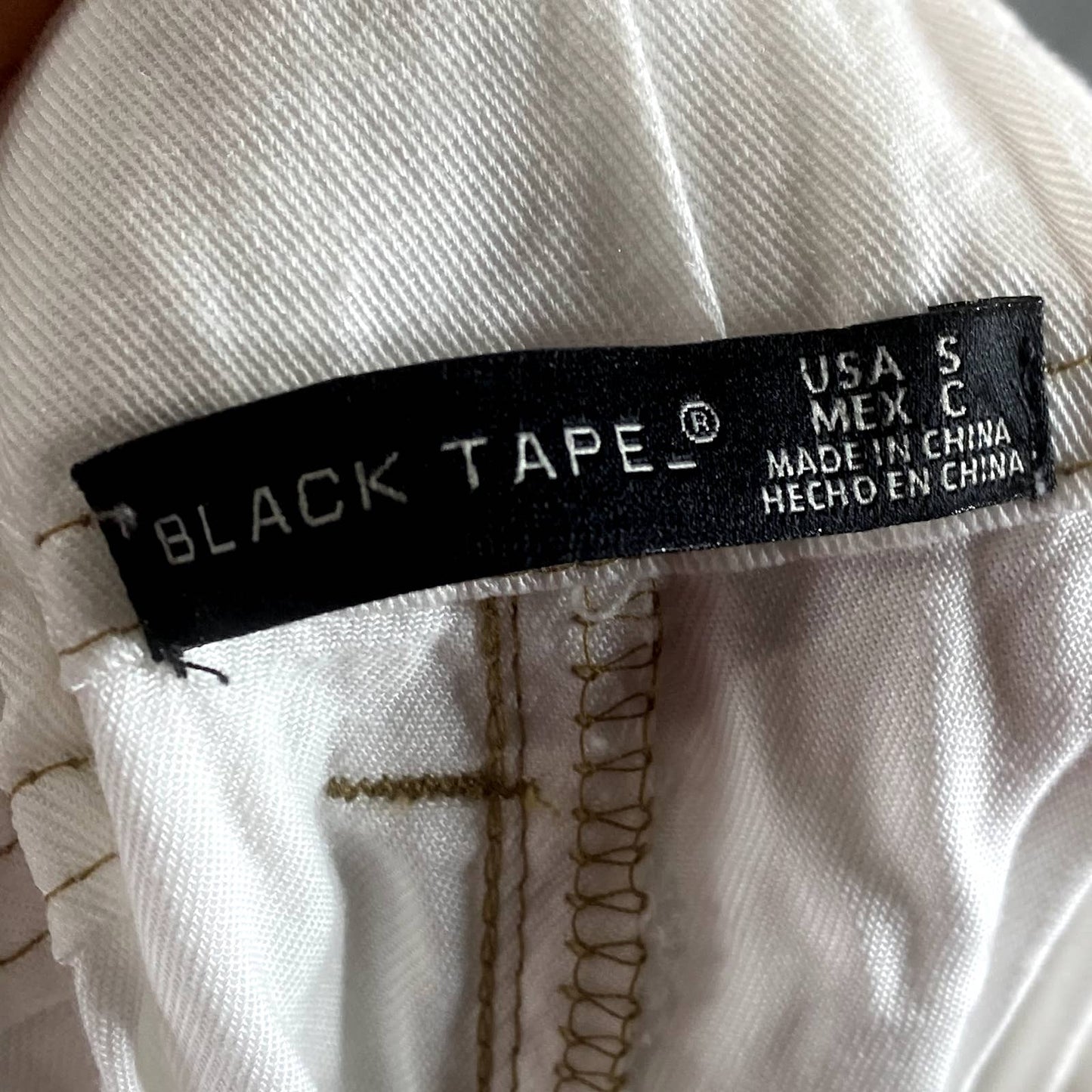 BLACK TAPE Women's White Belted Wide-Leg Utility Pants SZ S