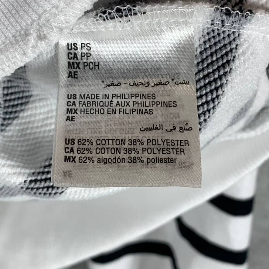 CHARTER CLUB Women's Petite Black-White Striped Sequin-Applique Sweatshirt SZP/S