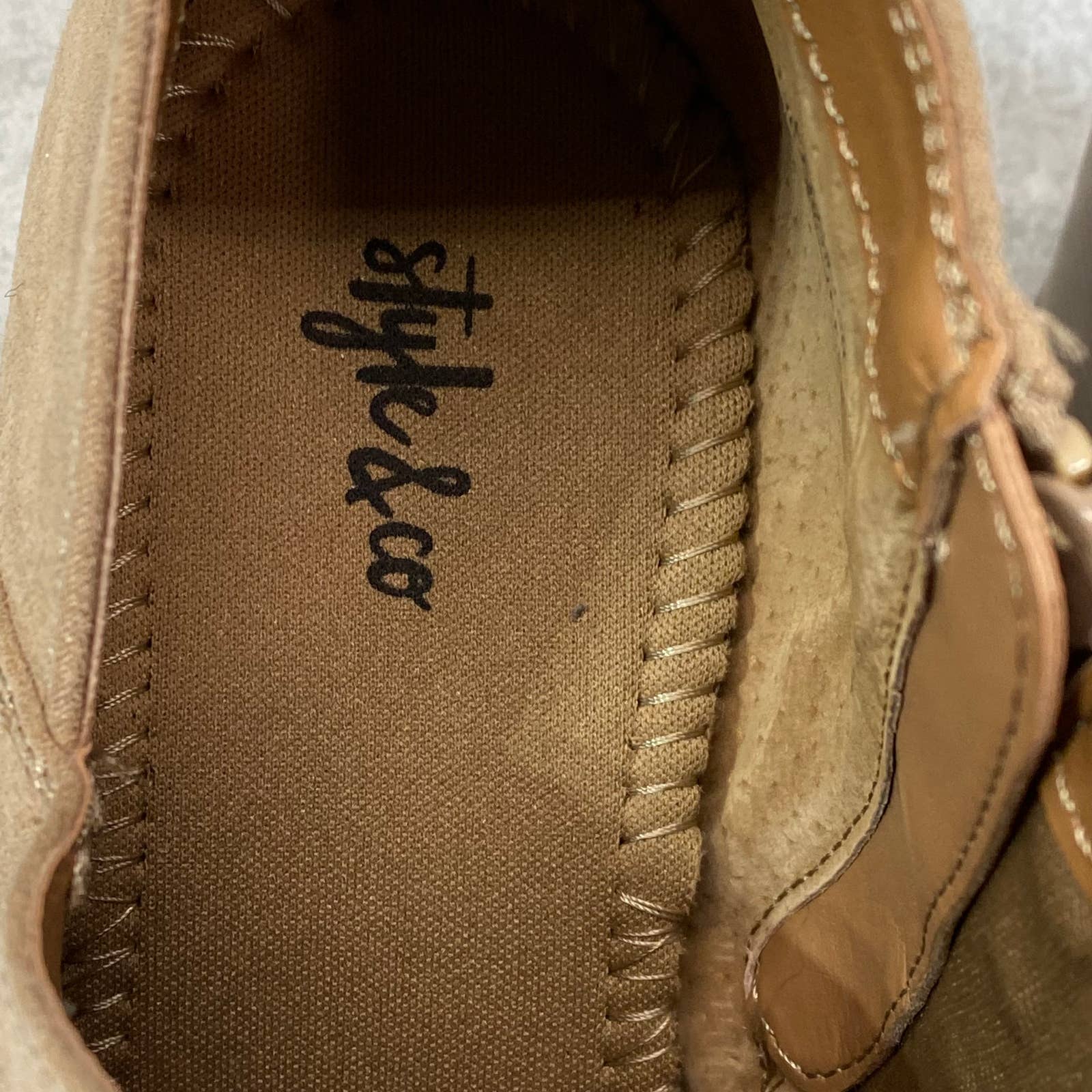 STYLE & CO Women's Light Taupe Felaa Asymmetrical Round-Toe Booties SZ 9.5