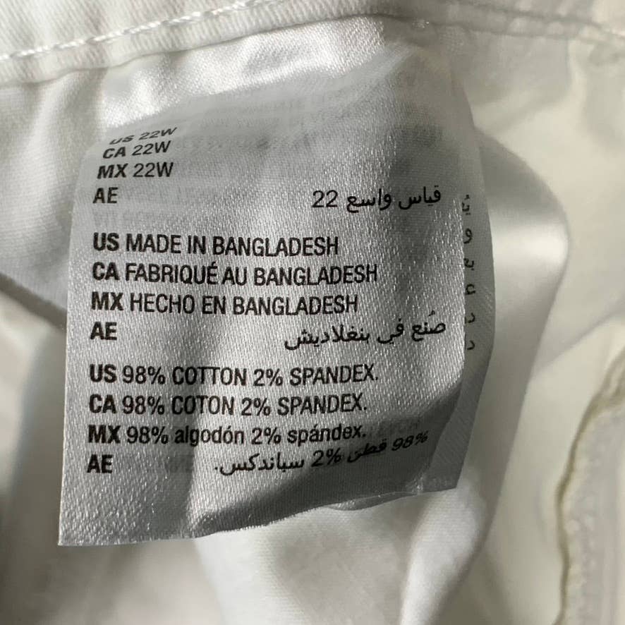 KAREN SCOTT Women's Plus Bright White Comfort-Waist Capri Pants SZ 22W