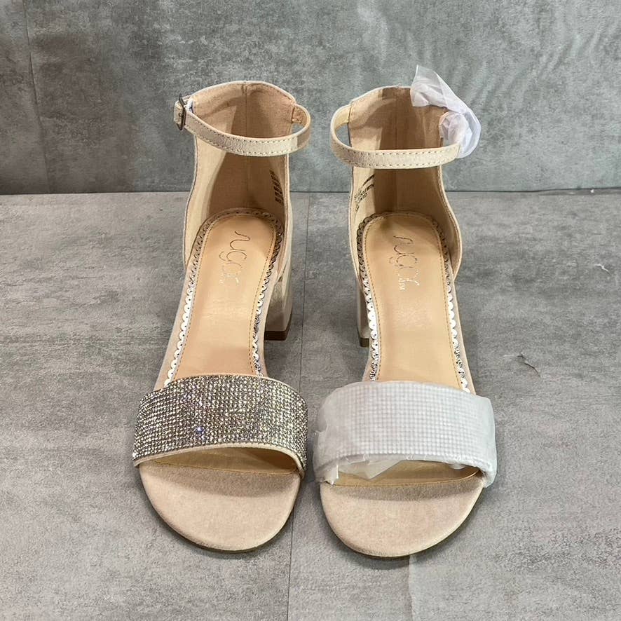 SUGAR Women's Nude Micro Noelle Ankle Strap Block Heel Dress Sandals SZ 7