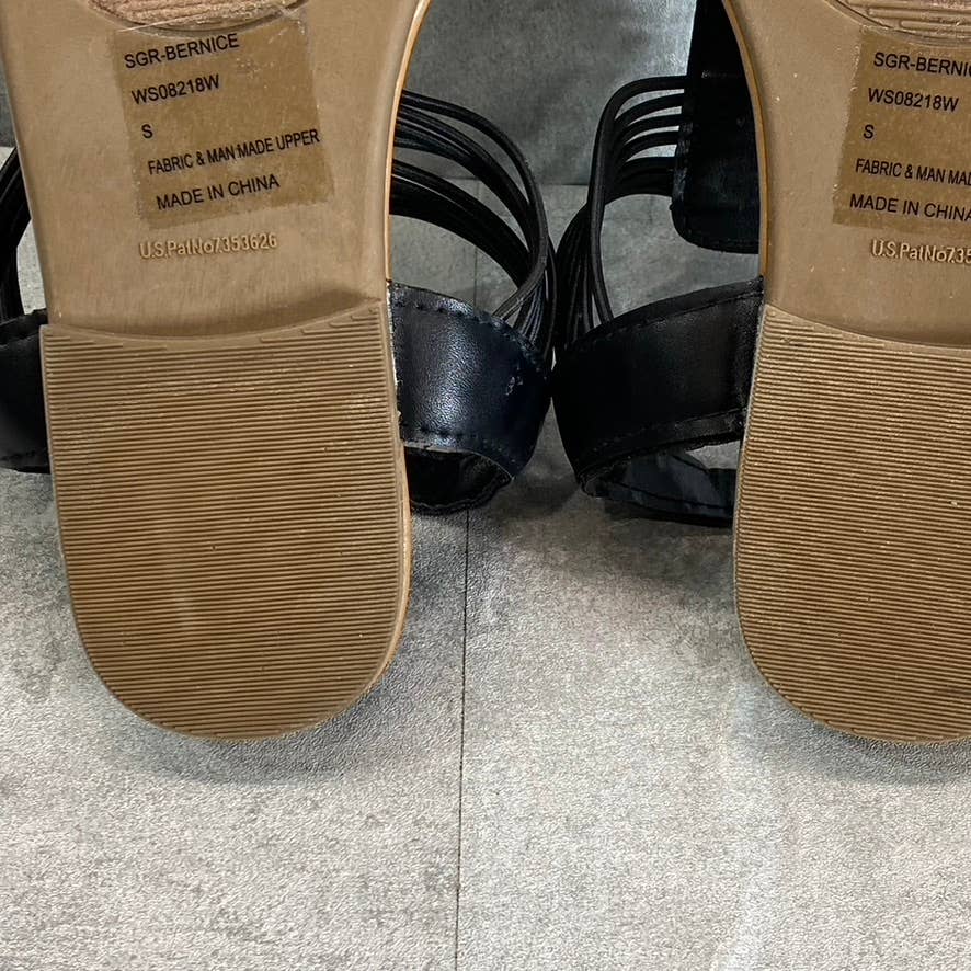 SUGAR Women's Black Bernice Rhinestone Embellished Slingback Sandals SZ S(5/6)